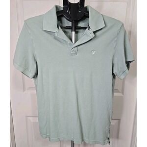 American Eagle Men's Small Polo Shirt Super Soft Standard Fit Light Green
